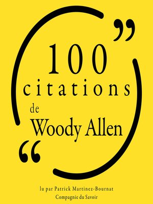 cover image of 100 citations de Woody Allen